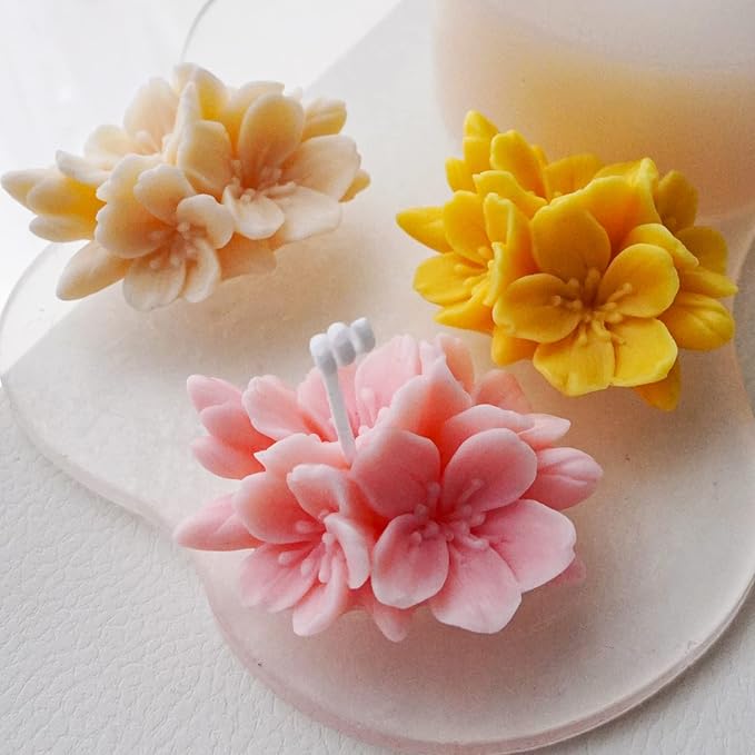 2PCS Blossom Flower Mold Silicone Flower Molds Fondant Chocolate Candy Cake - Image 5