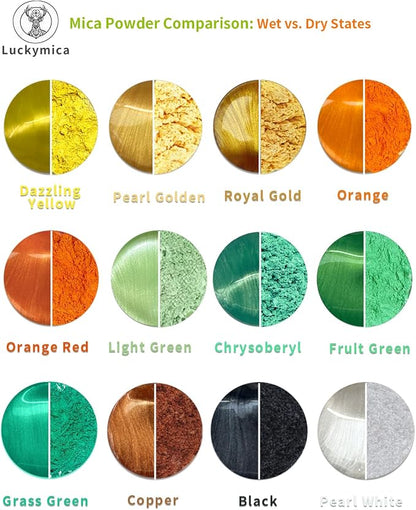 Mica Powder, 24 Colors Pearlescent Pigment Powder - Image 3