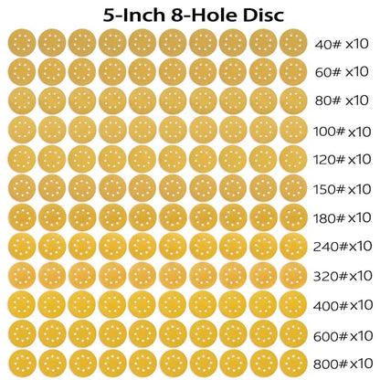 110PCS 5 Inch 8 Hole Sanding Discs - Image 2