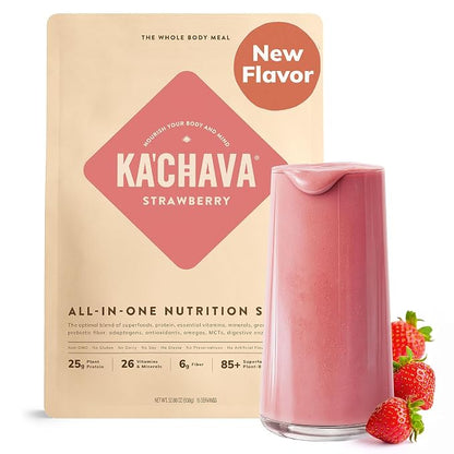 Ka’Chava All-In-One Nutrition Shake Blend, Strawberry, 15 Servings, 85+ by KaChava