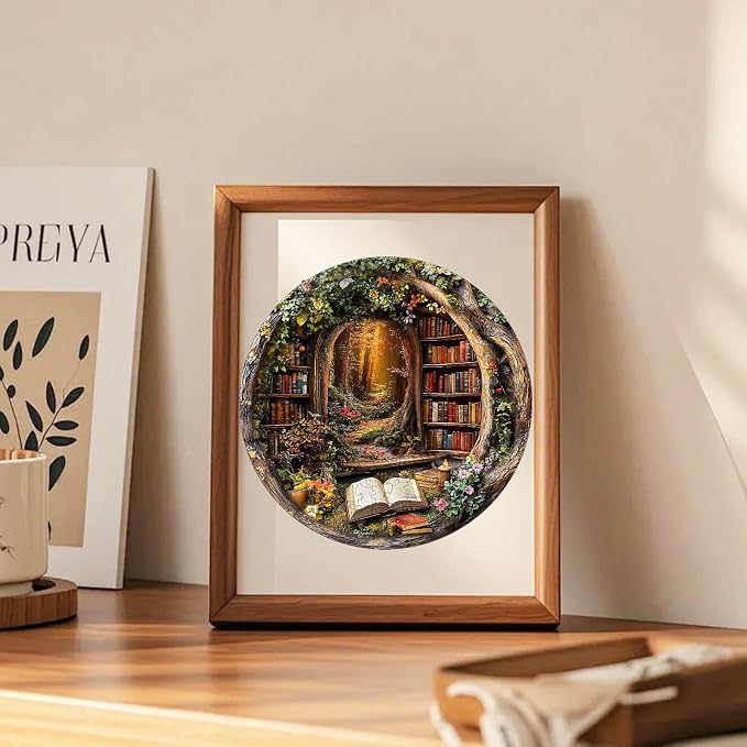 KAAYEE Wooden Puzzles for Adults, Tree House Library Wooden Jigsaw Puzzle - Image 3