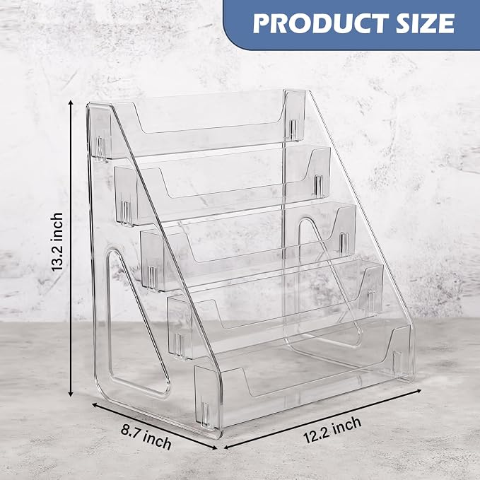 Upgraded 5 Tier Acrylic Card Display Stand, Sports Cards, Stickers & Brochures - Image 2