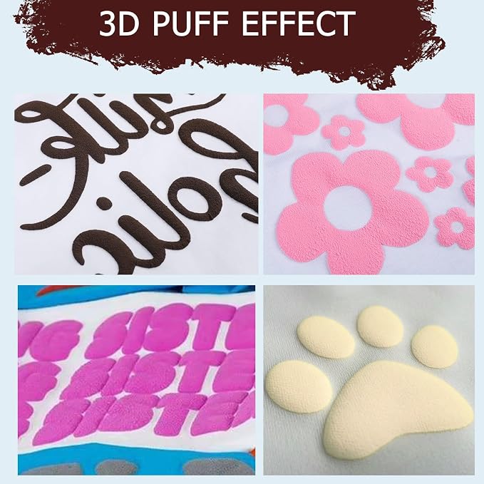 HTVRONT Puff Vinyl Heat Transfer -10" x 6ft Reddish Brown 3D Puff Heat Transfer - Image 2