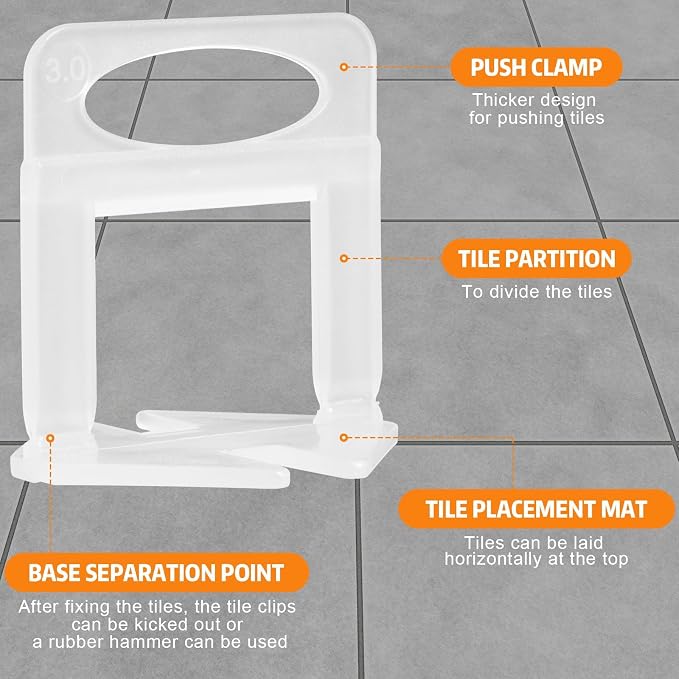 DGSL Tile Leveling System, 4500-PieceTile Spacers Clips 1/8 Inch Tile Tools - Image 5