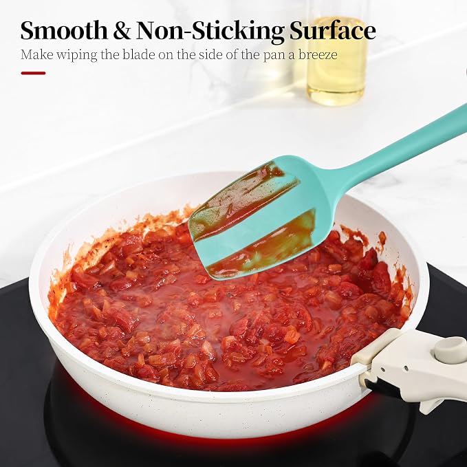 600ºF Heat Resistant Spatulas, High Heat Food Safe Semless Kitchen Silicone - Image 5