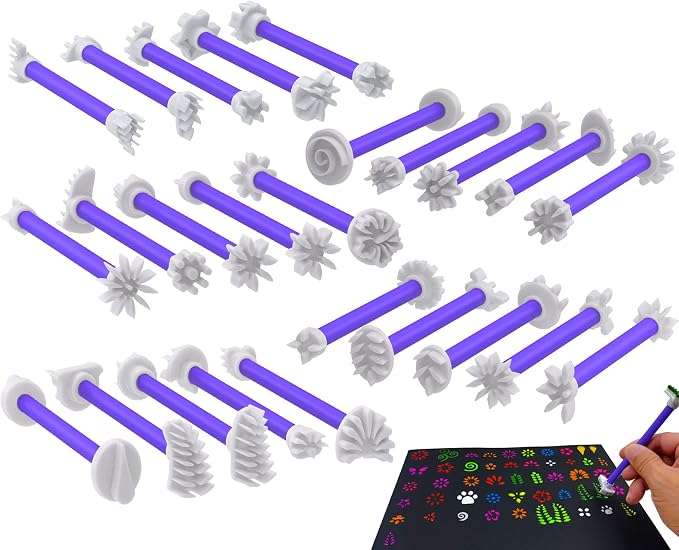 GEOCCI Flower Petal Tools for Dot Painting，50 Petal Shapes Dotting Tool，Mandala by GEOCCI