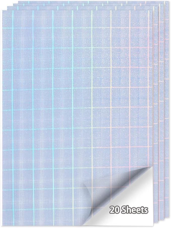 20 Sheets Printable Holographic Sticker Paper, 11 x 8.5 Inches Printable by Unknown