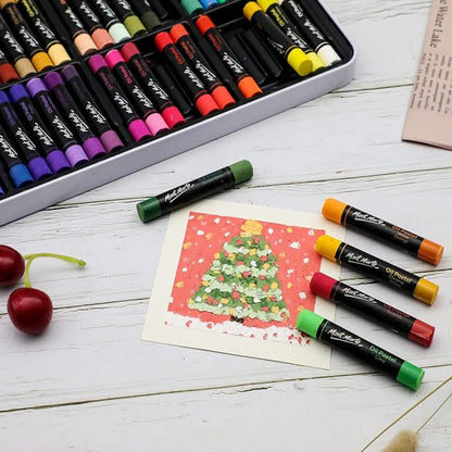 Mont Marte Oil Pastels in Tin Box Signature 48pc, 48 Assorted Colors, Vibrant - Image 5