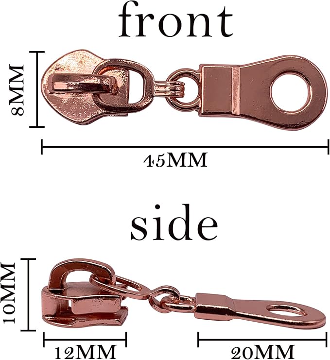 Sawoake 50PCS #5 Rose Gold Metal Handle - Image 3