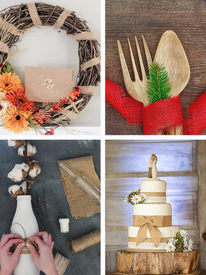 Mandala Crafts Red Burlap Ribbon 3 Inches Wide Jute Ribbons - Image 7