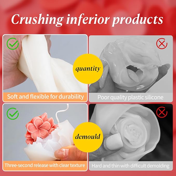 2Pcs Frangipani Flower Candle Wax molds Silicone Shapes - Image 2