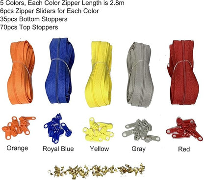 DOITEM Zipper Tape 3 mm Nylon Endless Zipper Set - Image 2