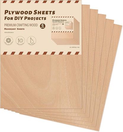 ROBOTIME 6-Pack Laser Wood Sheets 1/8" by ROBOTIMEBuildingThingstoLife