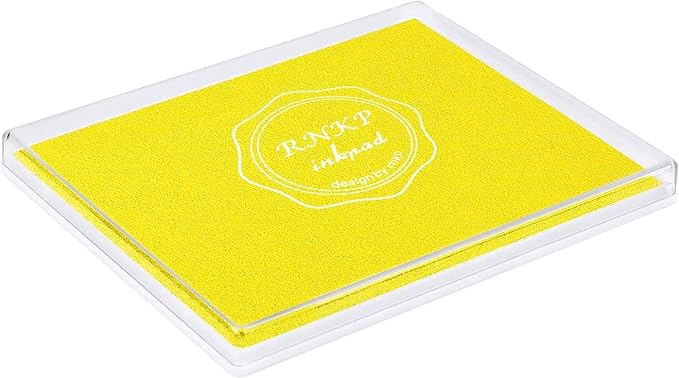 RNKP Large Yellow Ink Pad for Rubber Stamps, 5 × 4 inch Ink Stamp Pads by RNKP