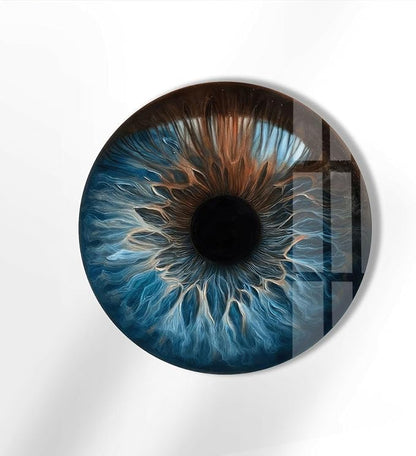 My Photostation.com 15.8'' Diameter Eye Round Blue Glass Wall Art Tempered - Image 2
