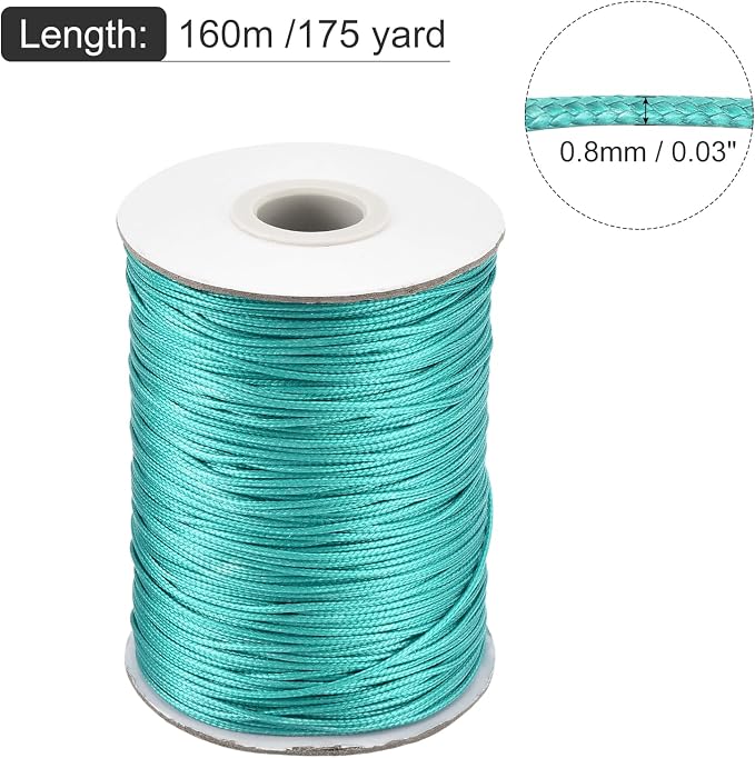 MECCANIXITY Waxed Cord 0.8mm Waxed Polyester Cord 175 Yard Wax String - Image 2
