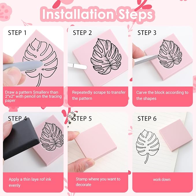 30 Pcs 2" X 2" Rubber Carving Blocks Linoleum Blocks - Image 4