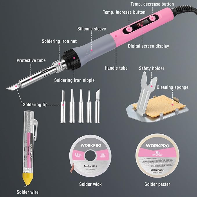 WORKPRO Soldering Iron Kit, 90W Soldering Gun - Image 4