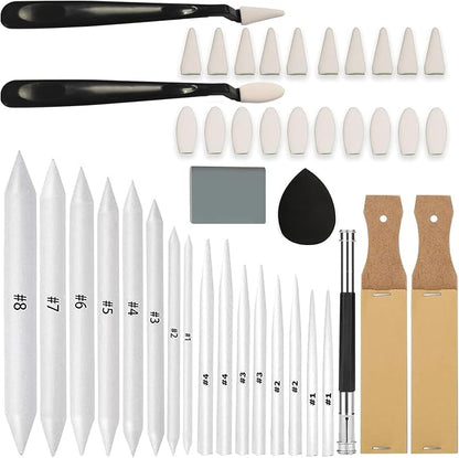 43 PCS Blending Stumps and Tortillions Paper Art Blenders Sketch Drawing Tools by N+NOROCME