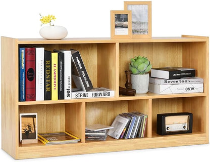 Tangkula 5 Cube Bookcase, 2 Tier Wooden Storage Open Bookshelf, Kid's Playroom by TANGKULA