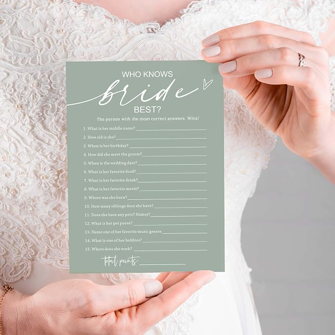 Bridal Shower Games Cards, 25 Guests, Educational, 5 x 7 inches - Image 5