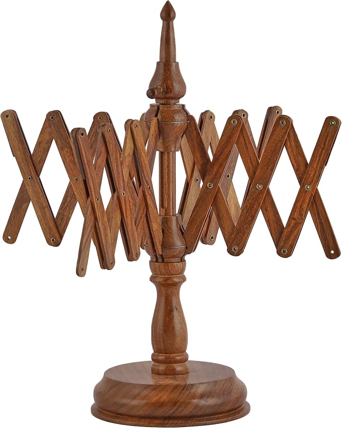 Handcrafted Wooden Table Top Yarn Swift – Rosewood Umbrella Swift by BRAINMART