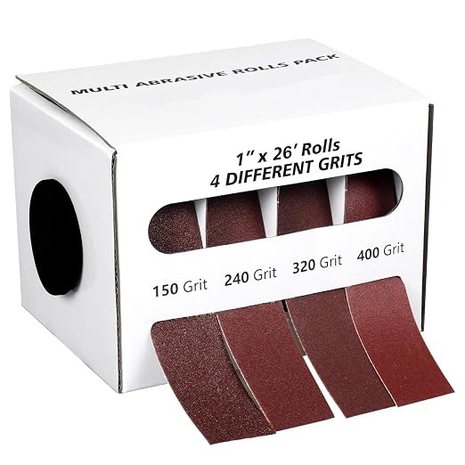Emery Cloth Roll, 4 Grits 1'' x 26FT Abrasive Sandpaper Roll by Unknown