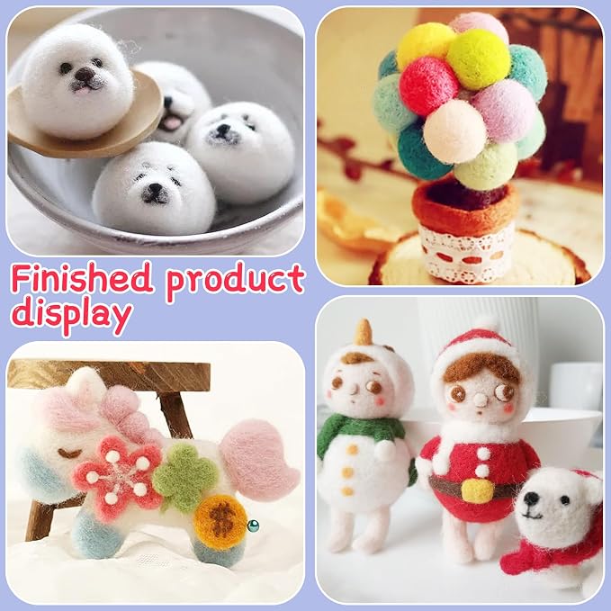 Mayboos Needle Felting Kit, 42 Colors Wool Roving Set, Needle Felting Kit - Image 7