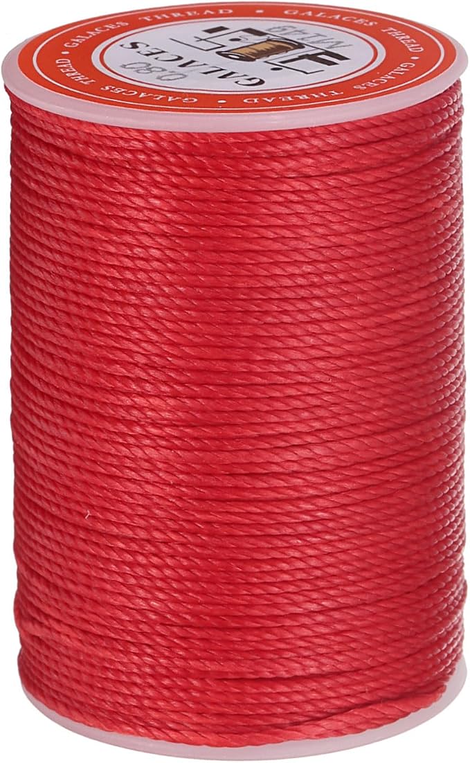uxcell Round Leather Sewing Waxed Thread, 55m / 60 Yards Wax Polyester String by uxcell