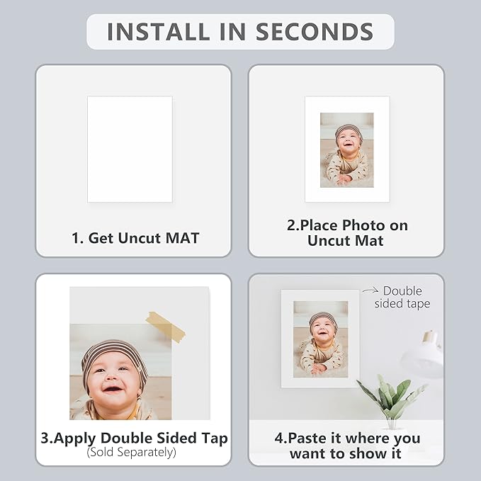 Somime 10 Pack Backing Boards, 8.5x11 Uncut White Mats Matboards, Acid-Free - Image 7