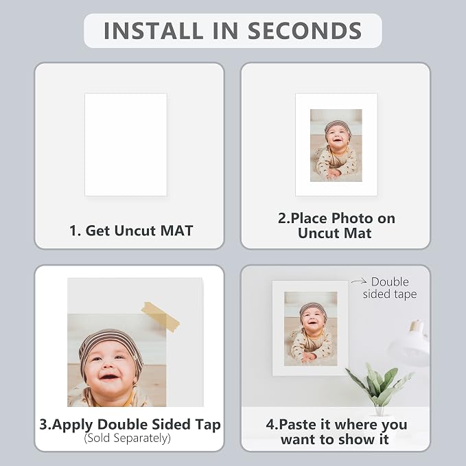 10 Pack Backing Boards, 18x24 Uncut White Mats Matboards, Acid-Free Backerboards - Image 6
