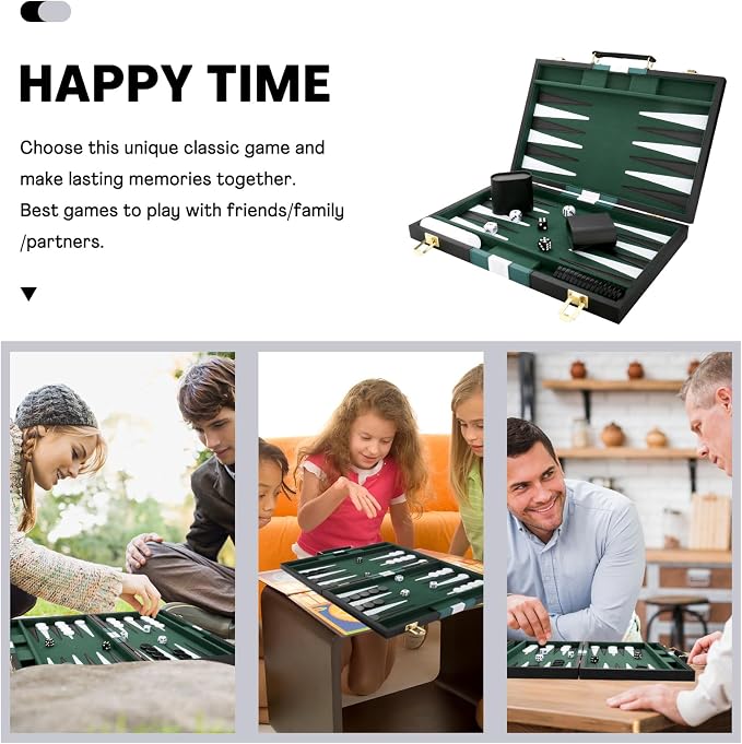 Backgammon Set - Classic Board Game - Portable Travel Strategy Backgammon Game - Image 6