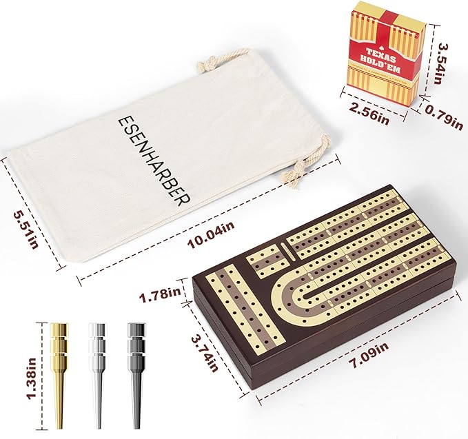 Foldable Wooden Cribbage Board Set - Image 2