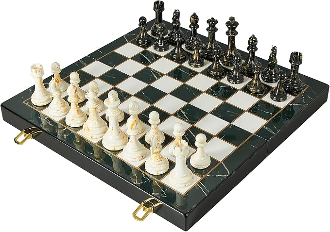15" Large Chess Set for Adults- Weighted Acrylic Pieces Including Extra 2 Queens - Image 7