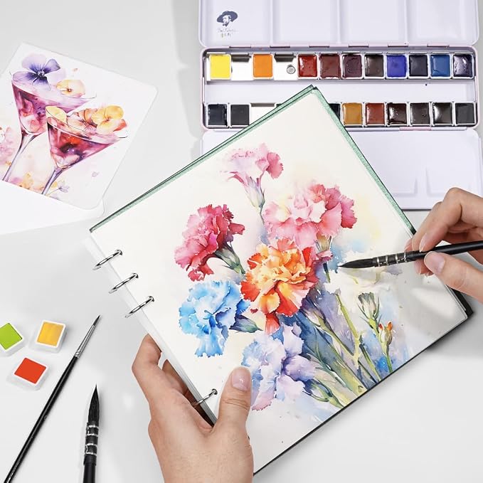 Lightwish Square Watercolor Journal, 100% Cotton, 300gsm/140lb, 20 Sheets Hot - Image 7