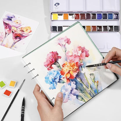 Lightwish Square Watercolor Journal, 100% Cotton, 300gsm/140lb, 20 Sheets Hot - Image 7