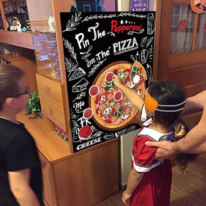 Pizza Party Decorations Pin The Pepperoni on The Pizza Party Game - Image 4