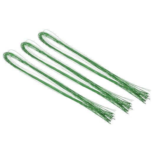PATIKIL 32 Inch 24 Gauge Floral Stem Wire, 3 Pack/120 Pieces Bouquet Stem Paper by PATIKIL