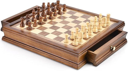 AMEROUS 12.8" x 12.8" Magnetic Wooden Chess Set - Image 3