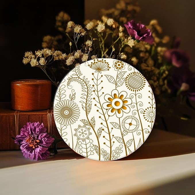CHGCRAFT Abstract Wildflowers Polymer Clay Texture Sheets Geometric Flowers - Image 4