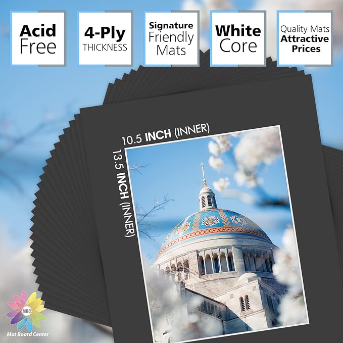Mat Board Center, 16x20 for 11x14 Black Picture Mat Sets - Image 2