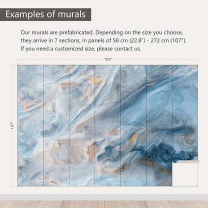 AFZEVEB-Abstract Blue Marble Wallpaper Wall murals - Image 3