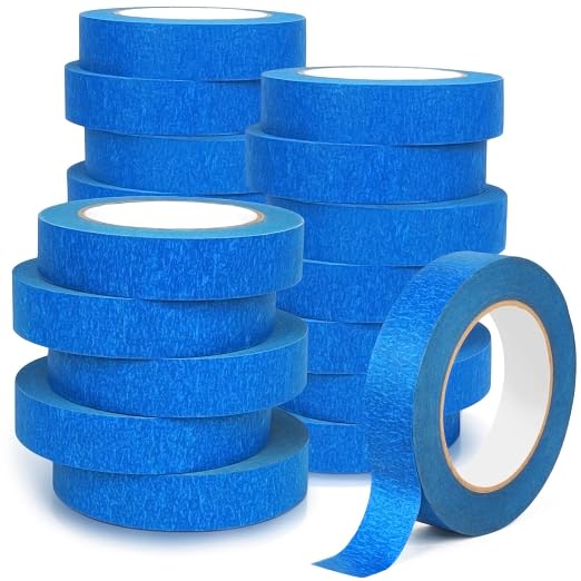 20 Rolls Blue Painters Tape Bulk Pack, Painter's Tape 1-inch × 55 yards by Unknown