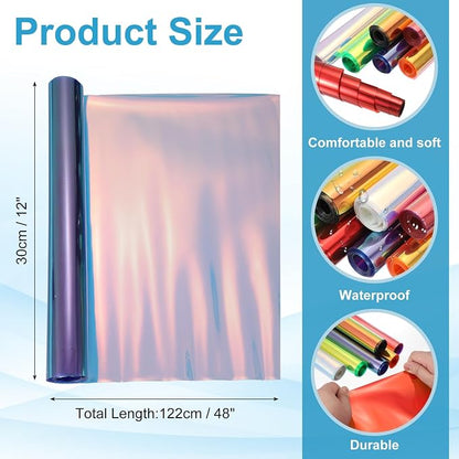 MECCANIXITY Holographic Clear PVC Vinyl Film Holographic PVC Fabric Waterproof - Image 2