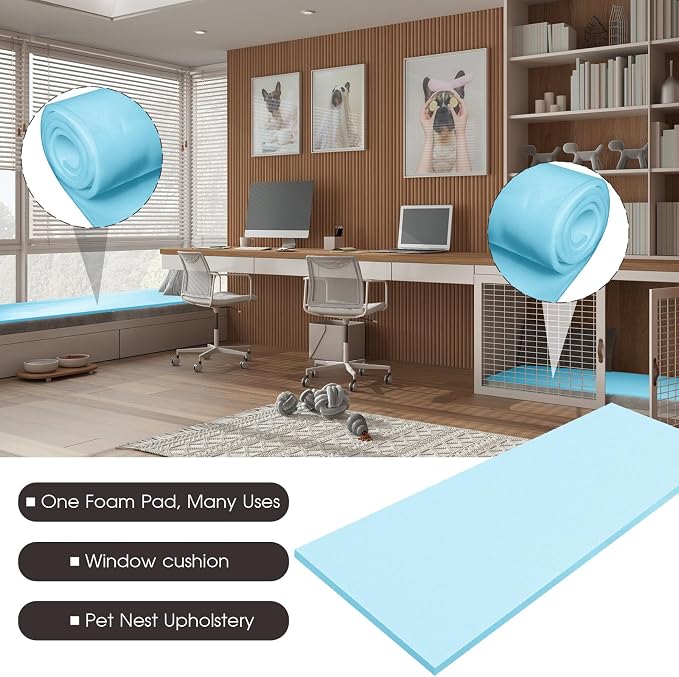 Amylove Polyurethane Foam 24" x 72" High Density Cushion Upholstery Foam Sheet - Image 7