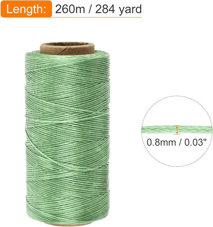 MECCANIXITY Waxed Thread, 284 Yard 0.8mm 150D Flat Wax Thread Polyester Waxed - Image 2