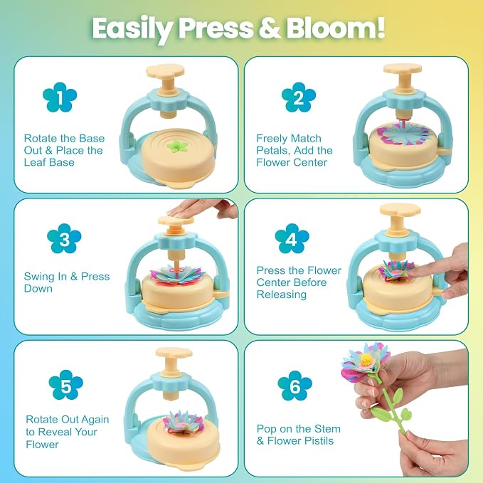 Flower Craft Kit for Kids Ages 4-8 – DIY Fabric Bouquet Toy for Girls and Boys - Image 6