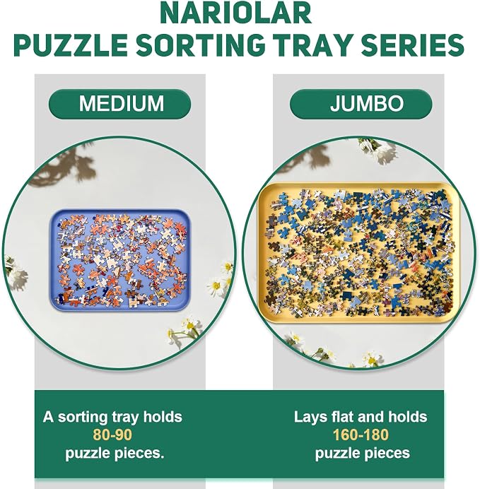 16.9" x 12" Extra-Large Puzzle Sorting Trays Stackable, 6 Pack Puzzle Sorter - Image 5