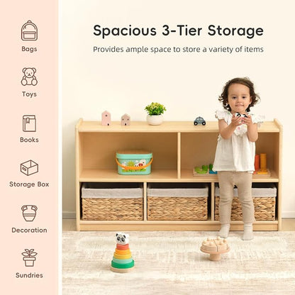 OOOK 5-Compartment Wooden Storage Cabinet, Montessori Shelf - Image 5