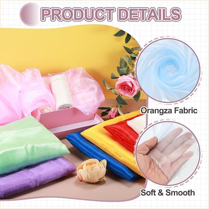 MECCANIXITY Iridescent Sheer Organza Fabric, 10 Yards x 59 Inches Solid - Image 3